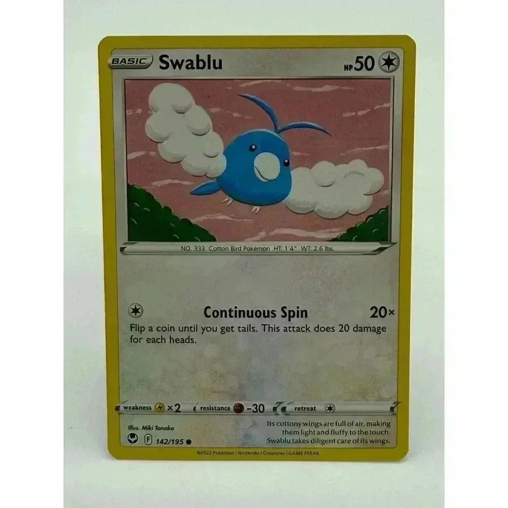 Swablu 142/195 SWSH: Silver Tempest‎ Non-Holo Pokémon TCG Mint Unplayed